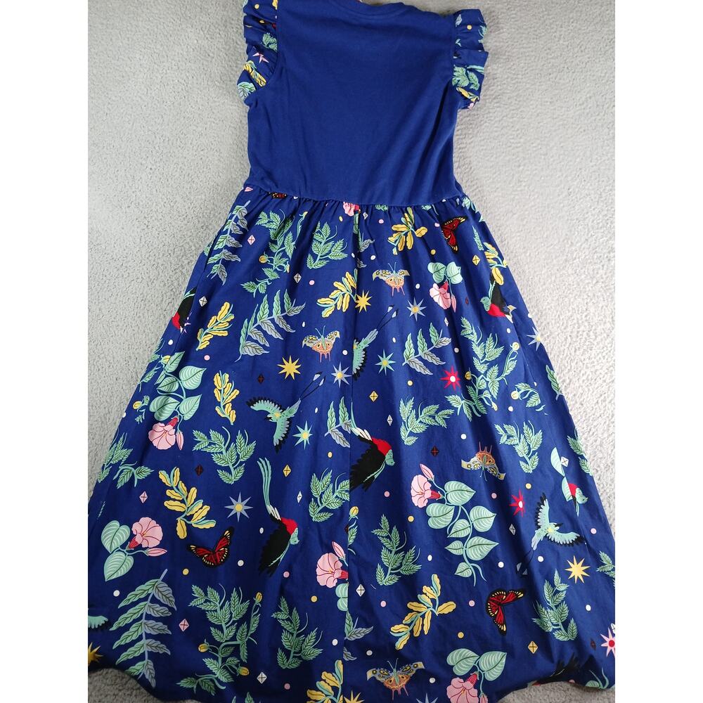 Target Latino Heritage Month Dress Womens Large Blue Birds Butterfly Midi NWT - Picture 7 of 8